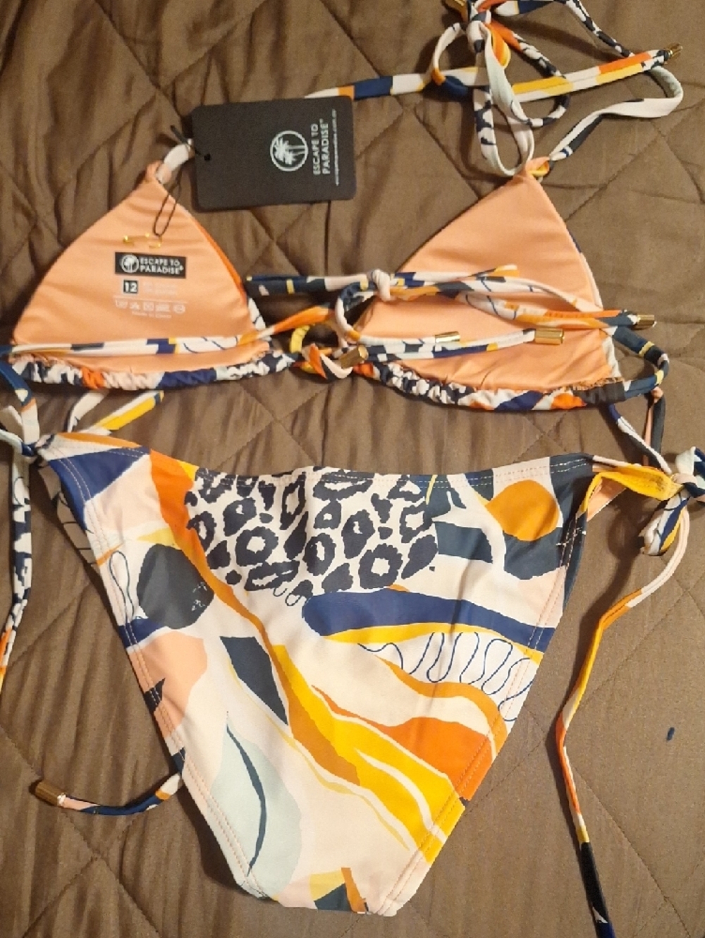 Escape To Paradise Multicolor Abstract Triangle Bikini - Picture 4 of 5